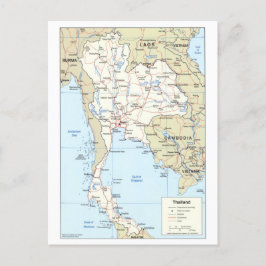 Postal Mapa de Tailandia
