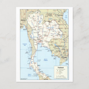 Postal Mapa de Tailandia