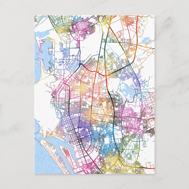 Postal Mapa de Taiwán de la ciudad de Kaohsiung (Anverso)