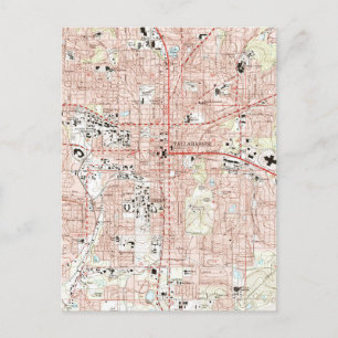 Postal Mapa de Tallahassee en Florida (1999)