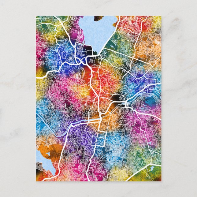 Postal Mapa de Telangana de Hyderabad (Anverso)