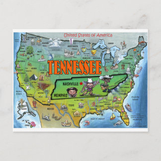 Postal Mapa de Tennessee USA