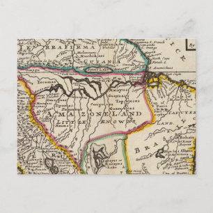 Postal Mapa de Terra Firma, Perú, Amazone Land, Brasil