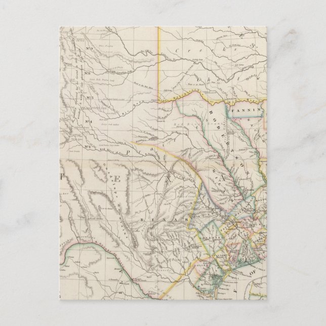 Postal Mapa de Texas (Anverso)