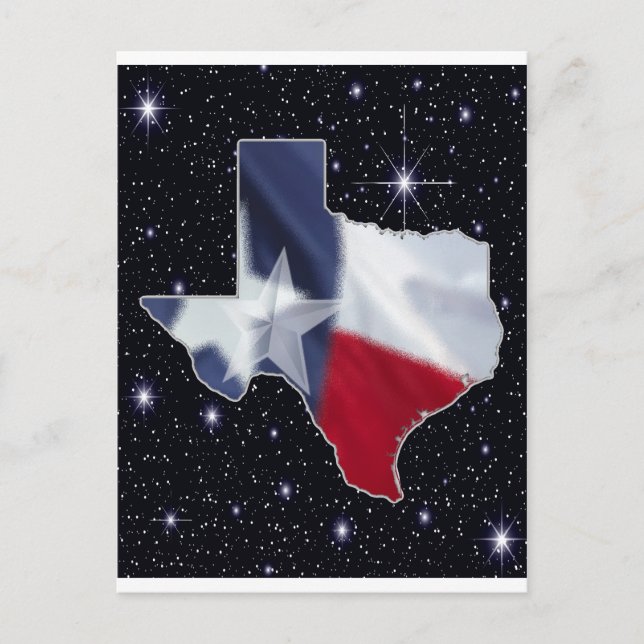 Postal Mapa de Texas (Anverso)