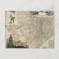 Mapa de Texas con fronteras del condado