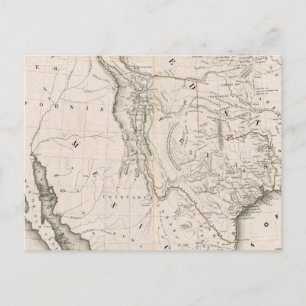 Postal Mapa De Texas Y Los Países Adyacentes