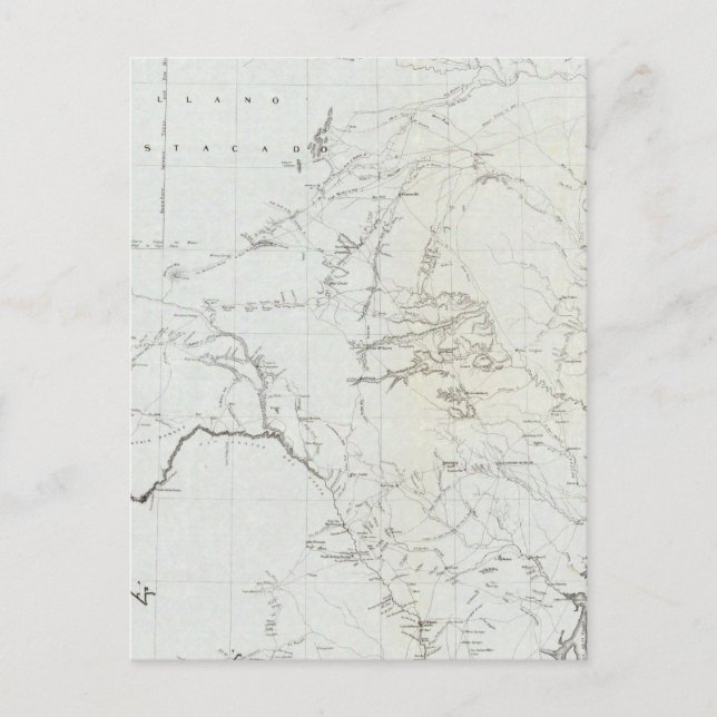 Postal Mapa de Texas y parte de Nuevo México (Anverso)