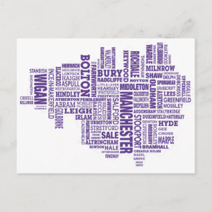 Postal Mapa de tipo del Gran Manchester