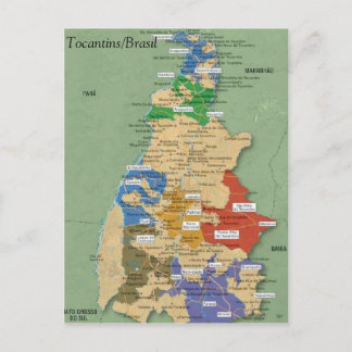 Postal Mapa de Tocantins