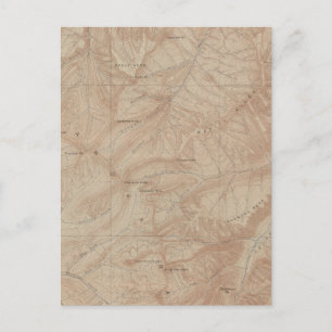 Postal Mapa de Topografía, Yellowstone National Part, Wyo