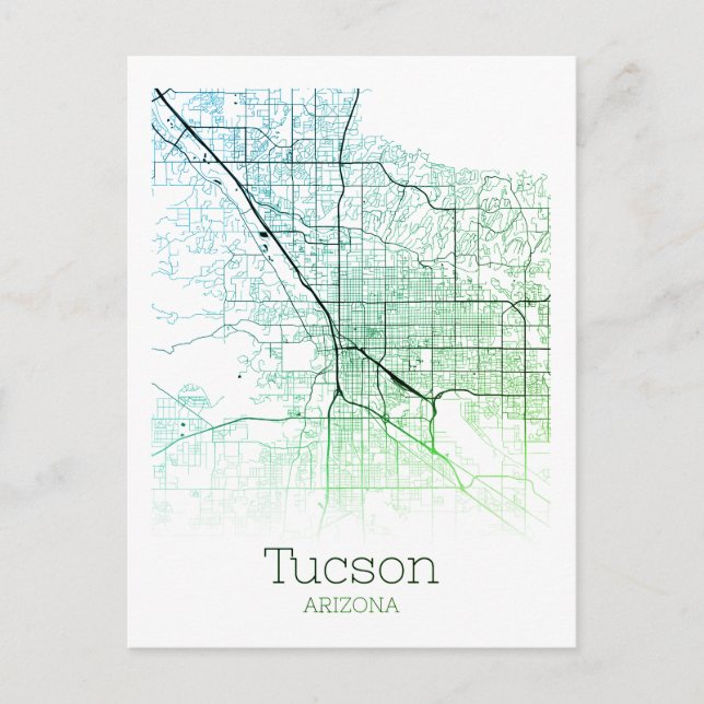 Postal Mapa de Tucson (Anverso)