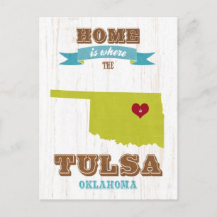 Postal Mapa de Tulsa, Oklahoma - Casa Es Donde Está El Co