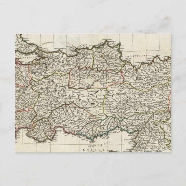 Postal Mapa de Turquía (Anverso)