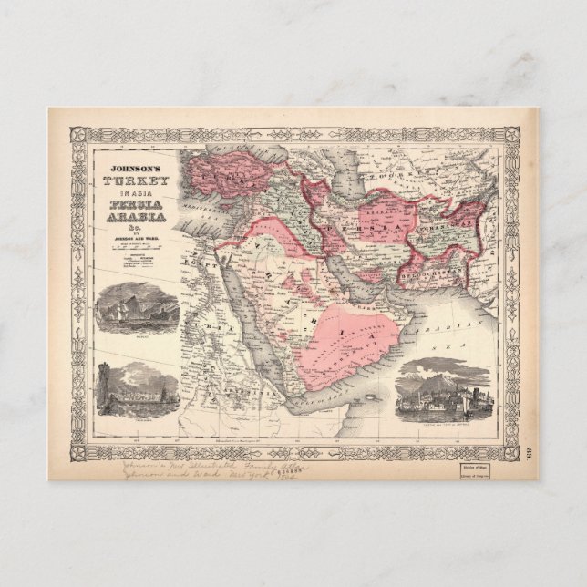 Postal Mapa de Turquía (1864) (Anverso)