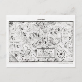 Postal Mapa de un club nocturno de Harlem, 1933