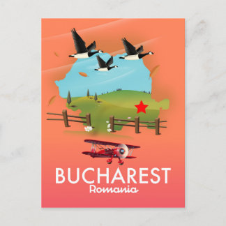 Postal mapa de vacaciones de Bucarest Rumania