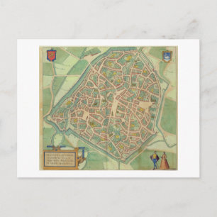 Postal Mapa de Valencia, de 'Civitates Orbis Terrarum' b