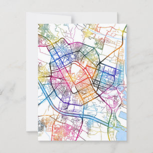 Postal Mapa de Valencia España