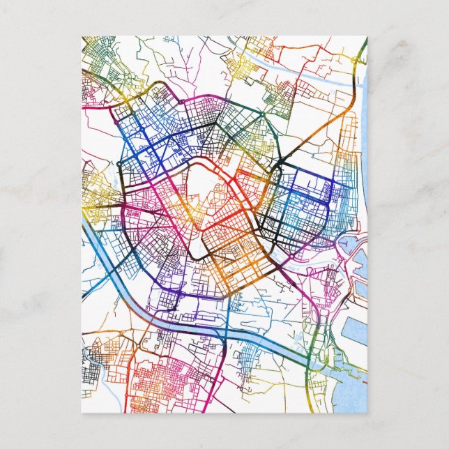 Postal Mapa de Valencia España (Anverso)