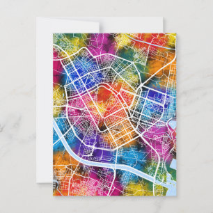 Postal Mapa de Valencia España