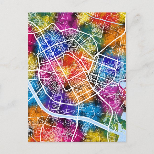 Postal Mapa de Valencia España (Anverso)