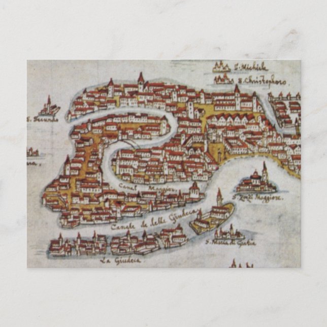 Postal Mapa de Venecia (1649) (Anverso)