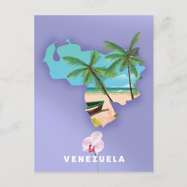 Postal mapa de Venezuela (Anverso)