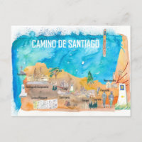 Mapa de viaje de Camino Santiago St Jacques James