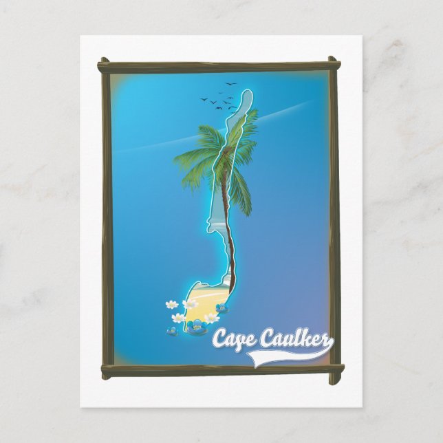 Postal Mapa de viaje de Cape Caulker (Anverso)