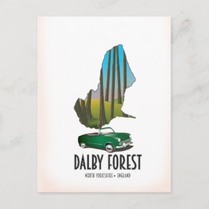 Postal Mapa de viaje de Dalby Forest North Yorkshire