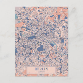 Postal Mapa de viaje de la ciudad ventosa Berlín Alemania