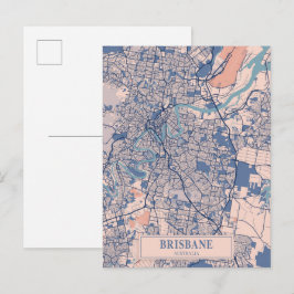 Postal Mapa de viaje de la ciudad ventosa de Brisbane Aus
