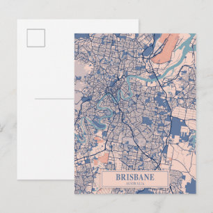 Postal Mapa de viaje de la ciudad ventosa de Brisbane Aus