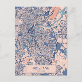 Postal Mapa de viaje de la ciudad ventosa de Brisbane Aus