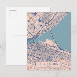 Postal Mapa de viaje de la ciudad ventosa de Burlington C