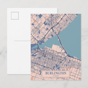 Postal Mapa de viaje de la ciudad ventosa de Burlington C