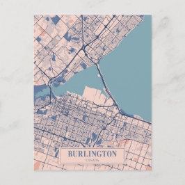 Postal Mapa de viaje de la ciudad ventosa de Burlington C
