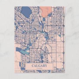 Postal Mapa de viaje de la ciudad ventosa de Calgary Cana