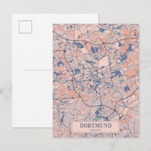 Postal Mapa de viaje de la ciudad ventosa de Dortmund Ale