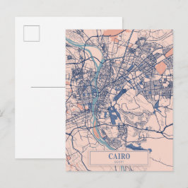 Postal Mapa de viaje de la ciudad ventosa de El Cairo Egi