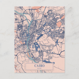 Postal Mapa de viaje de la ciudad ventosa de El Cairo Egi