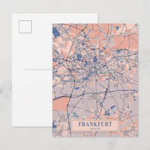 Postal Mapa de viaje de la ciudad ventosa de Frankfurt Al