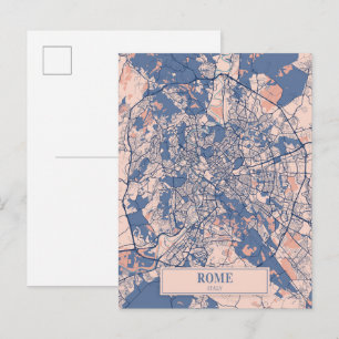 Postal Mapa de viaje de la ciudad ventosa de Roma Italia