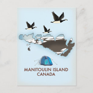 Postal Mapa de viaje de la Isla Bathurst Canadá
