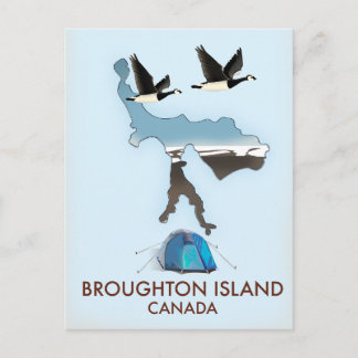 Postal mapa de viaje de la isla Broughton Canadá