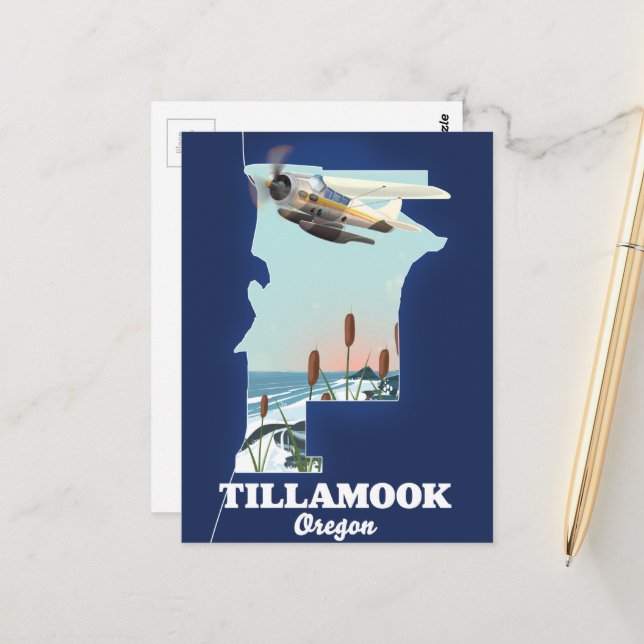 Postal Mapa de viaje de Tillamook Oregon (Anverso/Reverso In Situ)