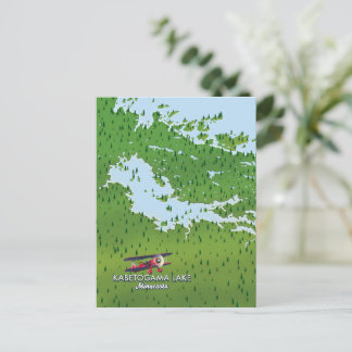 Postal Mapa de viaje del lago Kabetogama, Minnesota, EE.