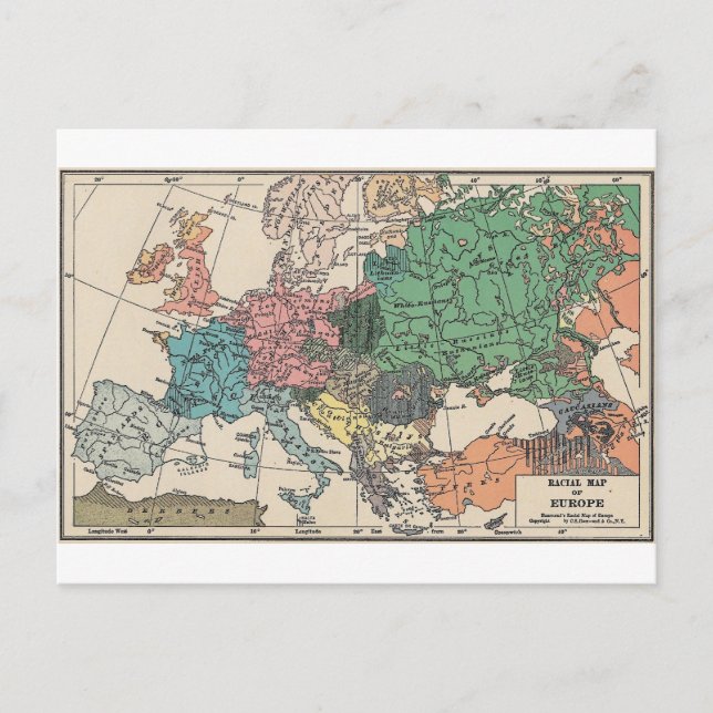 Postal Mapa de Viajes de Vintage (Anverso)