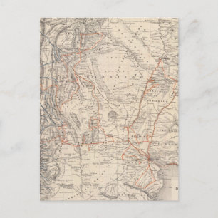 Postal Mapa de viajes del Dr. V Martin de Moussy